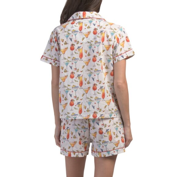 CRAFTED BY MAHOGANY White 2pc Cocktail Pajama Set - Picture 2 of 2